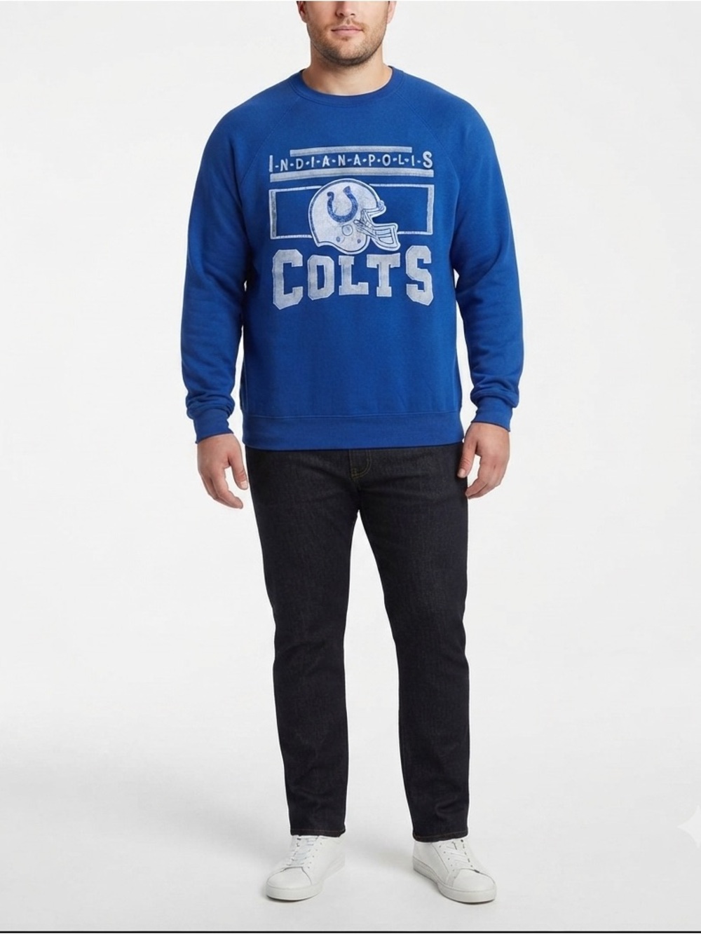 Vintage INDIANAPOLIS COLTS Blue and Silver Sweatshirt with Iconic Colts Logo